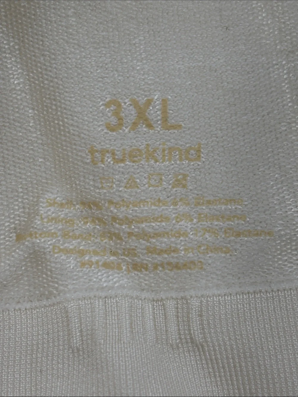 Truekind Eveyday Throw-on Wireless Bralette in Beige size 3XL NWT 91404